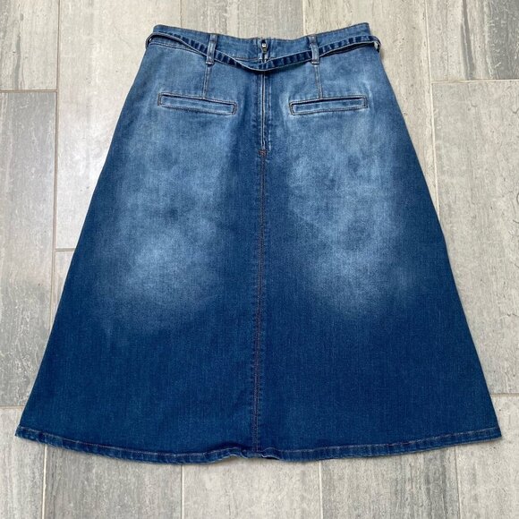 Anthropologie Blue A-Line Denim Skirt - Picture 9 of 10